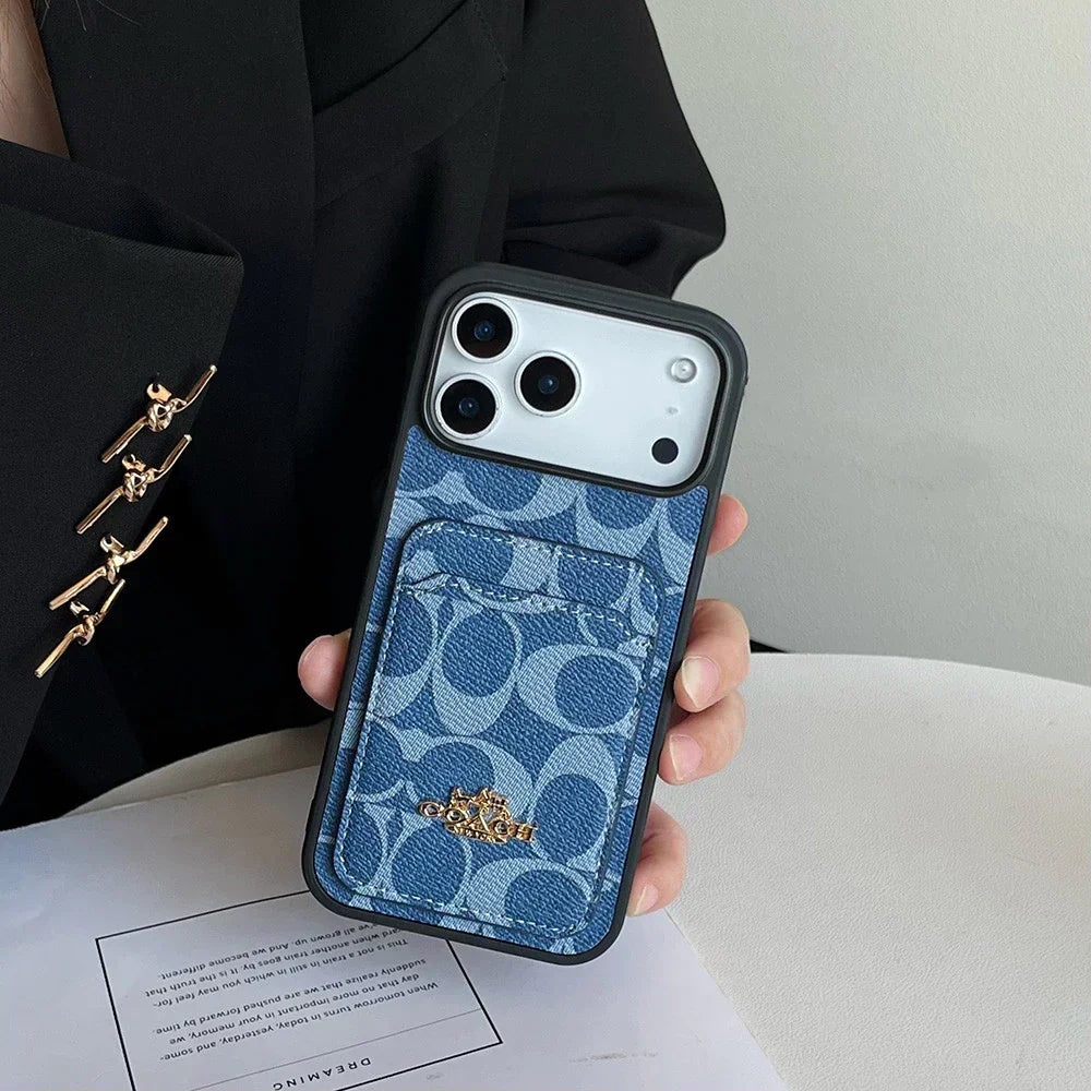 AAOO Luxury Phone Case Modern Heritage Card Holder for iPhone 12-17 Series