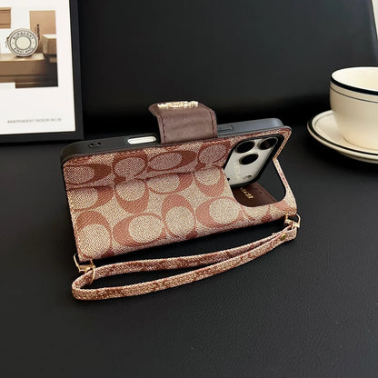 AAOO Luxuriöse Leder-iPhone-Hülle mit Klappbrieftasche