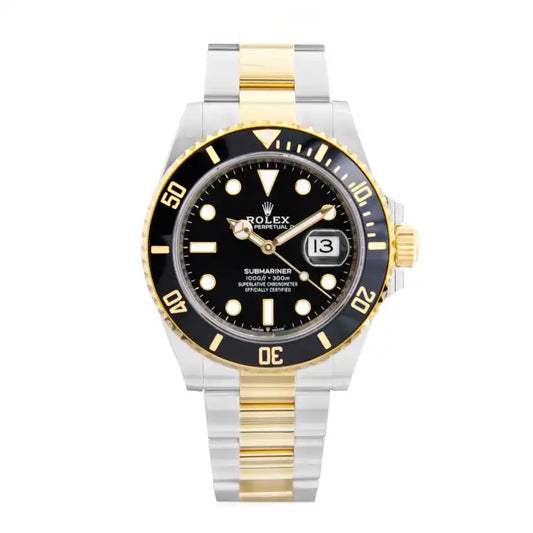 AAOO Submariner Schwarz Gelb Gold Uhr