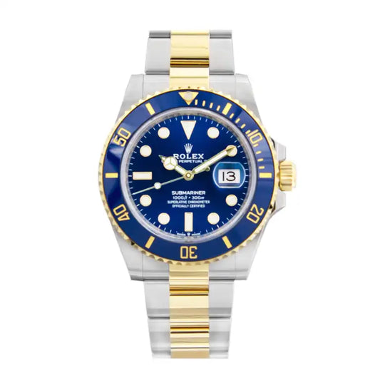 AAOO Submariner Date 41 mm Bicolor-Uhr mit blauem Zifferblatt